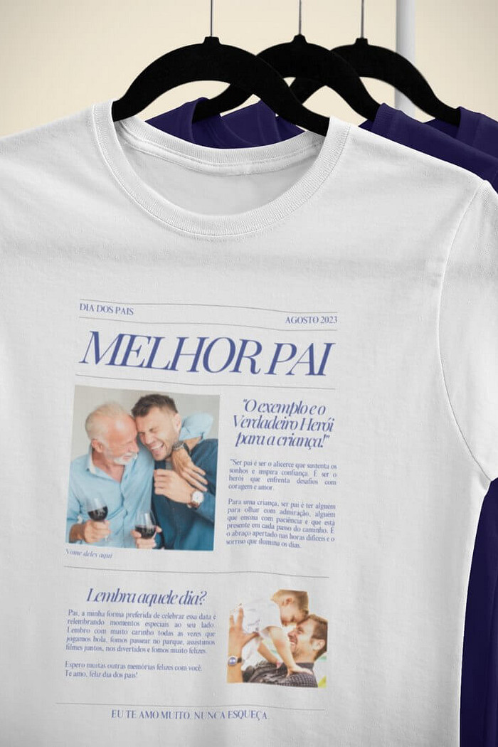 Camiseta Adulto Off White Dia dos Pais