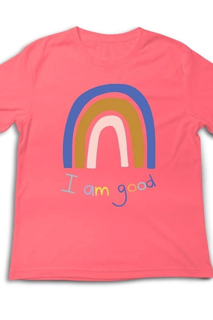 Camiseta Infantil Manga Curta Algodão Premium Laranja I'm Good