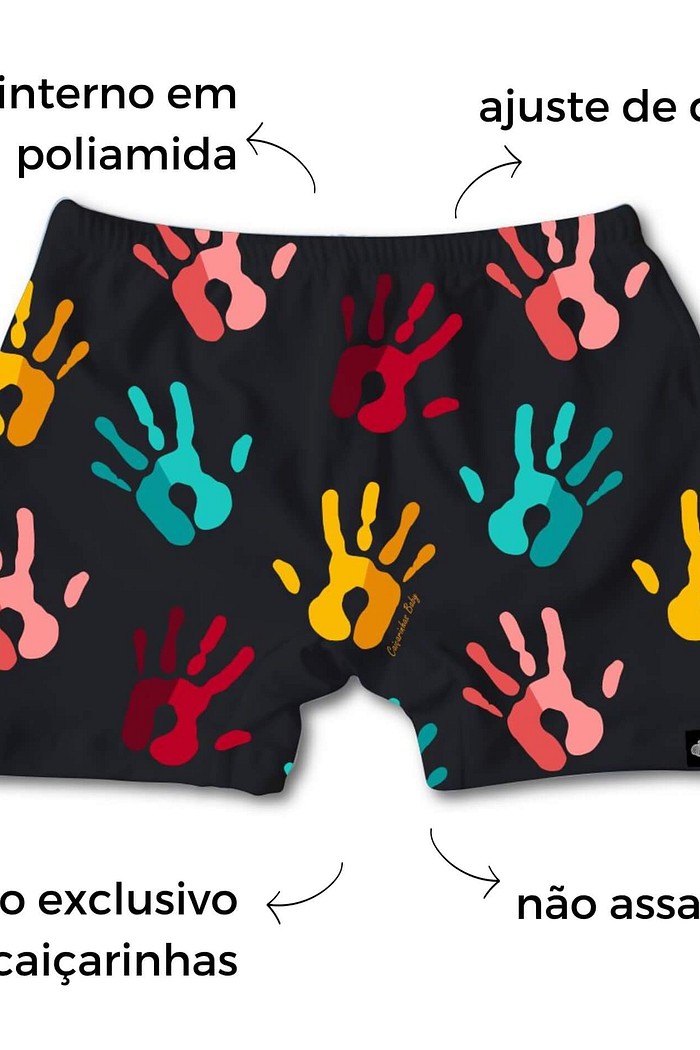 Sunga UV Praia Piscina UV 50+ Menino Confortável Mãozinhas