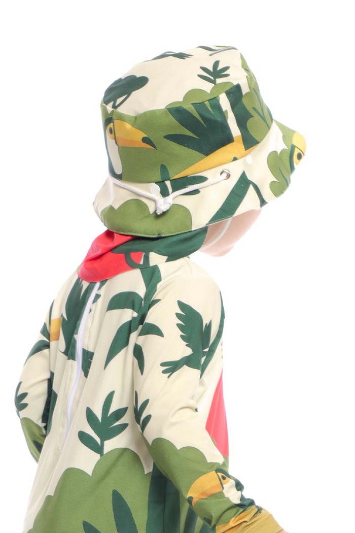 Chapéu infantil Proteção Solar UV 50+ Dupla Face Ajustável Off White Selva