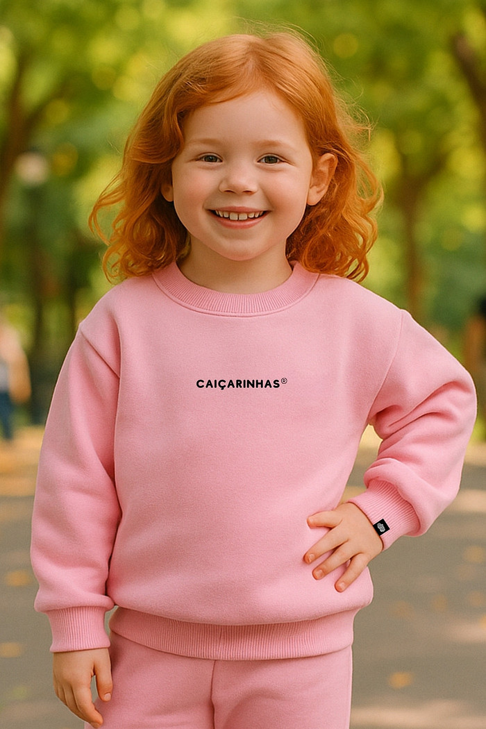 Blusão Infantil Felpado Rosa Caiçarinhas ®