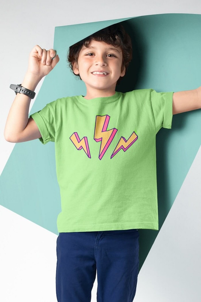 Camiseta Infantil Manga Curta Algodão Macio Verde Claro Muita Energia