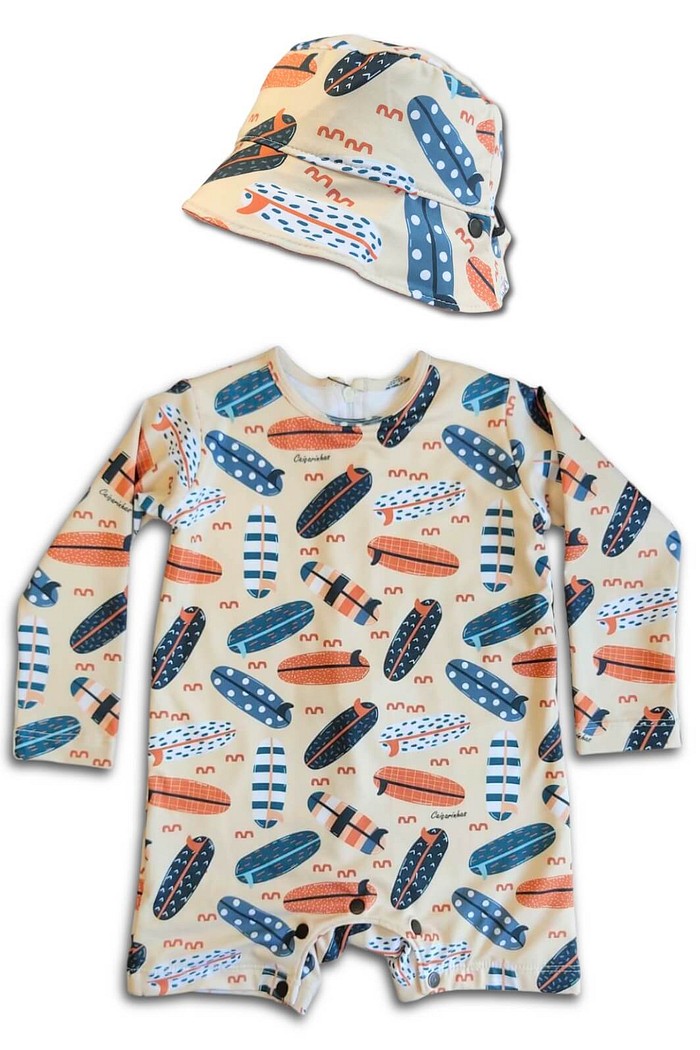 Kit Pranchinhas Macacão + Chapéu com proteção UV 50+