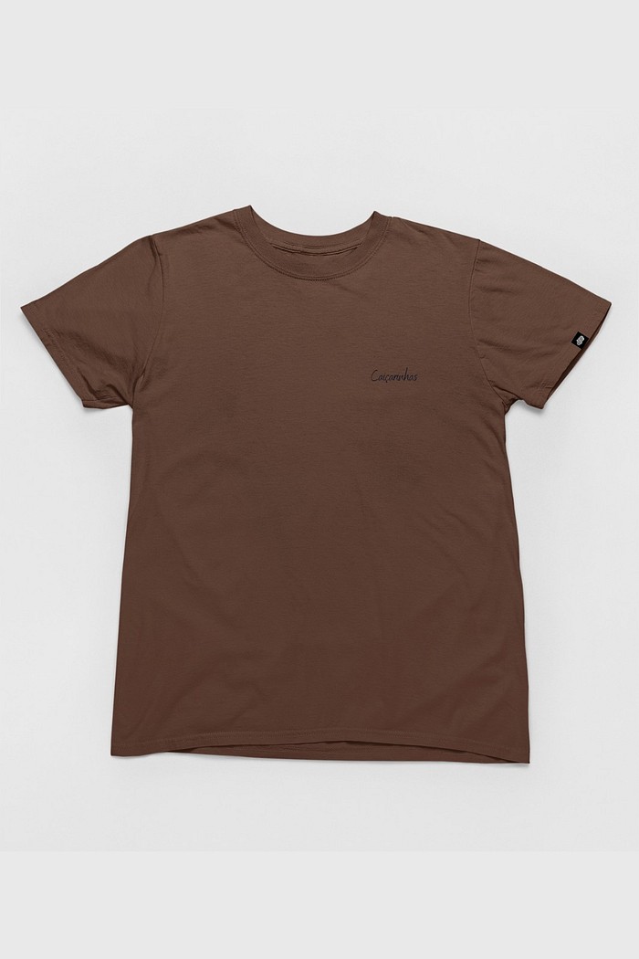 Camiseta Cotton Básica Toque macio e confortável Marrom Promocional