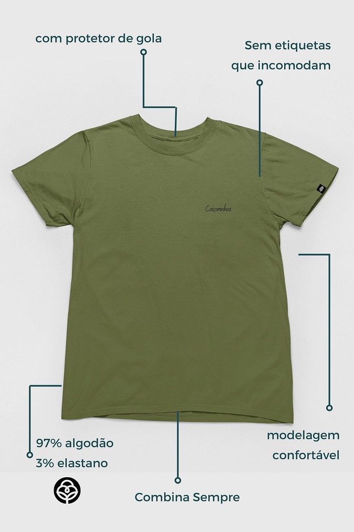 Camiseta Cotton Básica Toque macio e confortável Verde Promocional