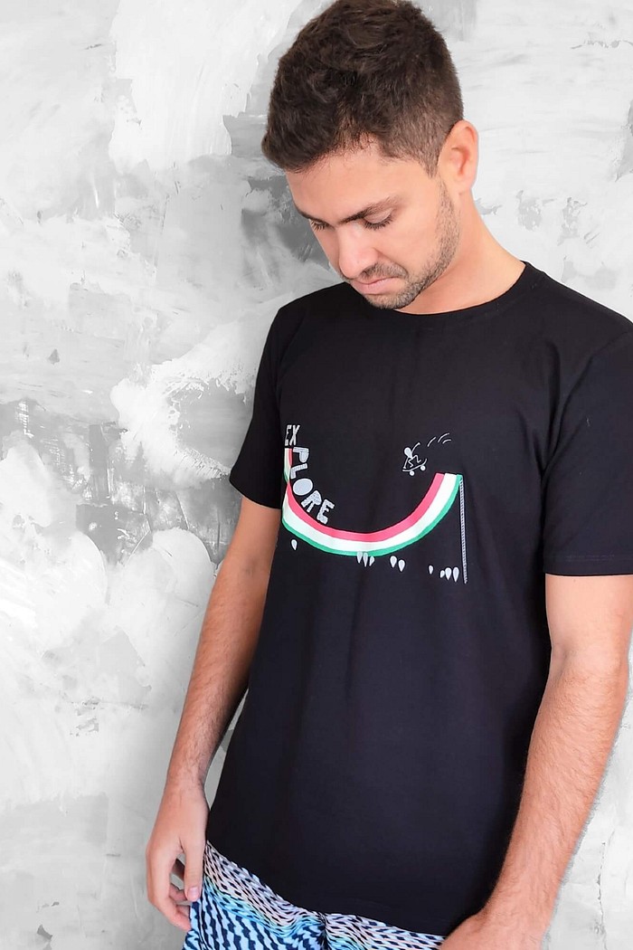 Camiseta Adulto Manga Curta Preto Explore