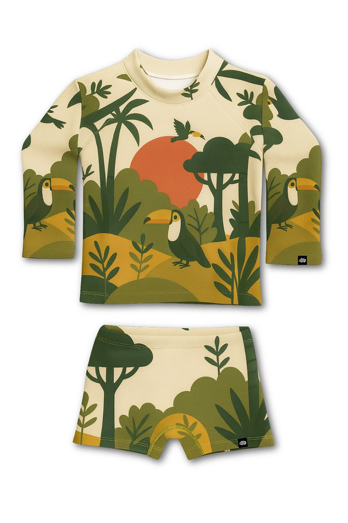 Camisa + Sunga Proteção UV50+ Confortável Selva