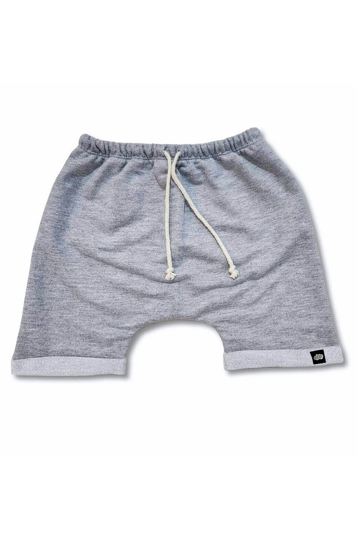 Short Infantil Saruel Cinza com ajuste na cintura em Moletinho