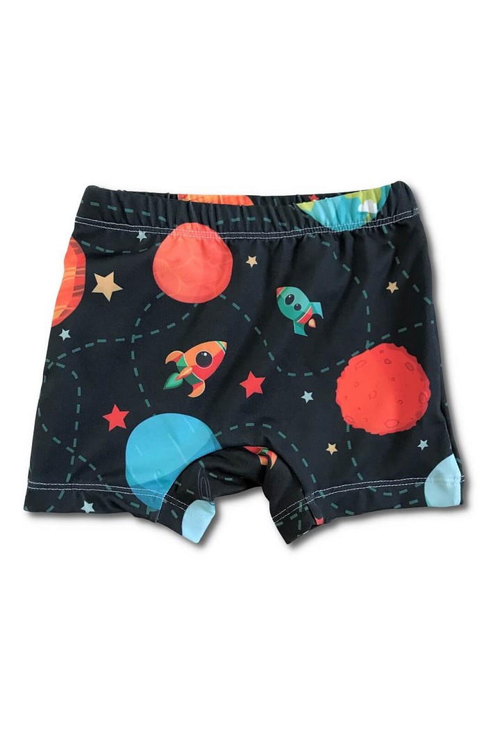 Sunga UV Preta Universo Confortável com ajuste de cintura