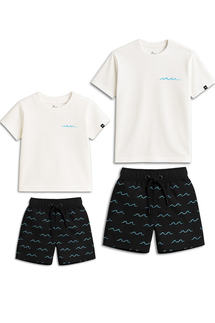 Kit Ondinhas Pai e Filho Camisetas e Shorts Tactel Exclusivos
