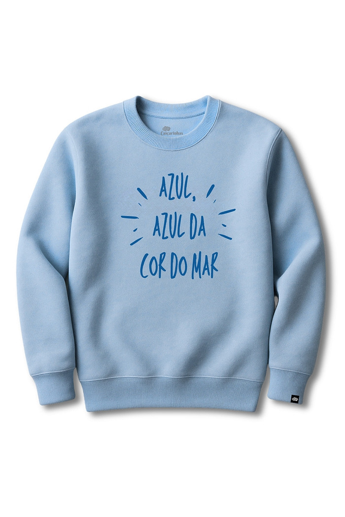 Blusão Infantil Felpado Azul Azul da Cor do Mar
