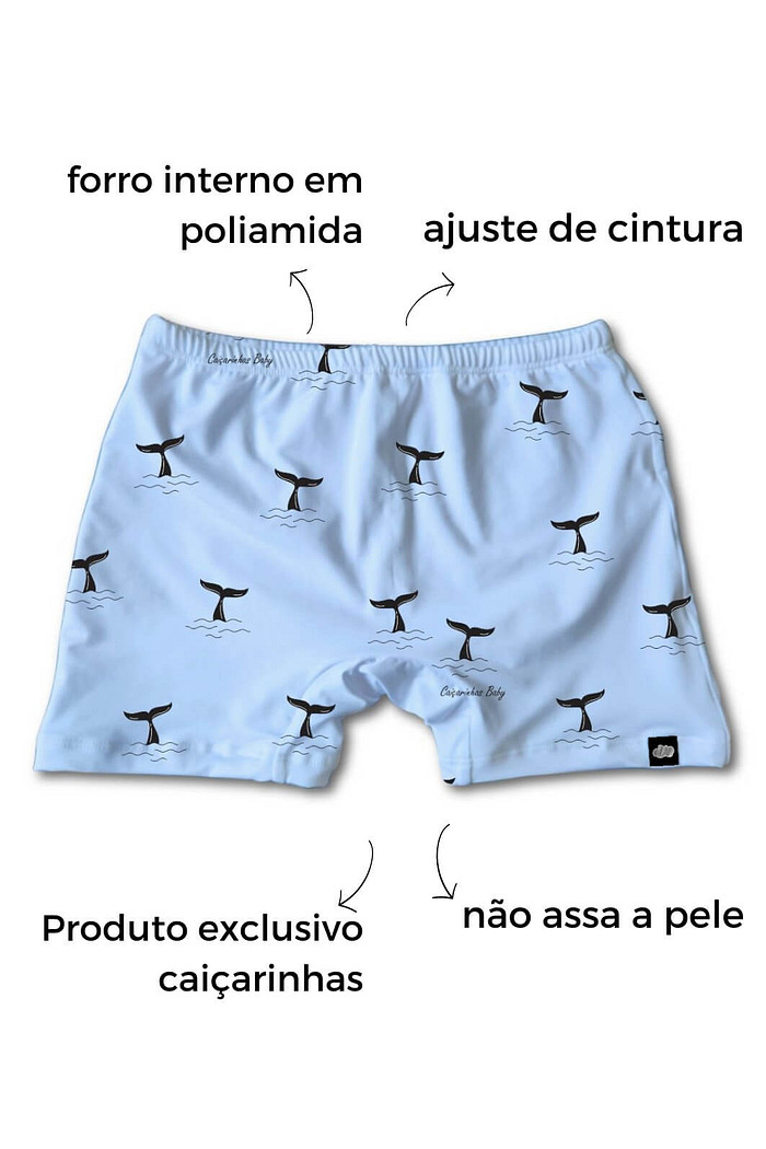 Sunga UV Praia Piscina UV 50+ Menino Confortável Azul Baleias