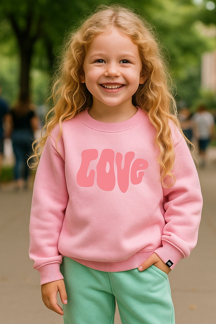Blusão Infantil Felpado Rosa Love