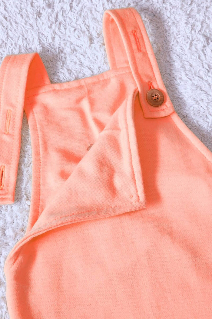 Jardineira Infantil Curta com alça ajustável Laranja