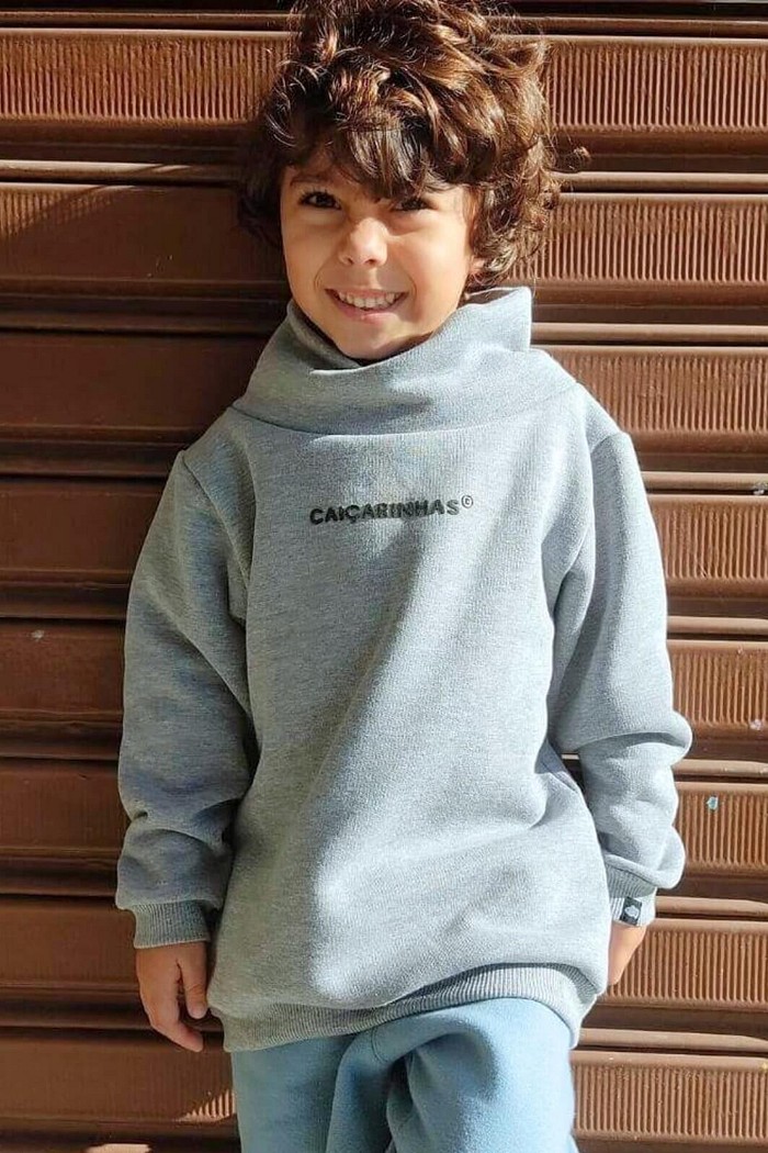 Kit Conjunto Cinza Moletom Casaco + Calça