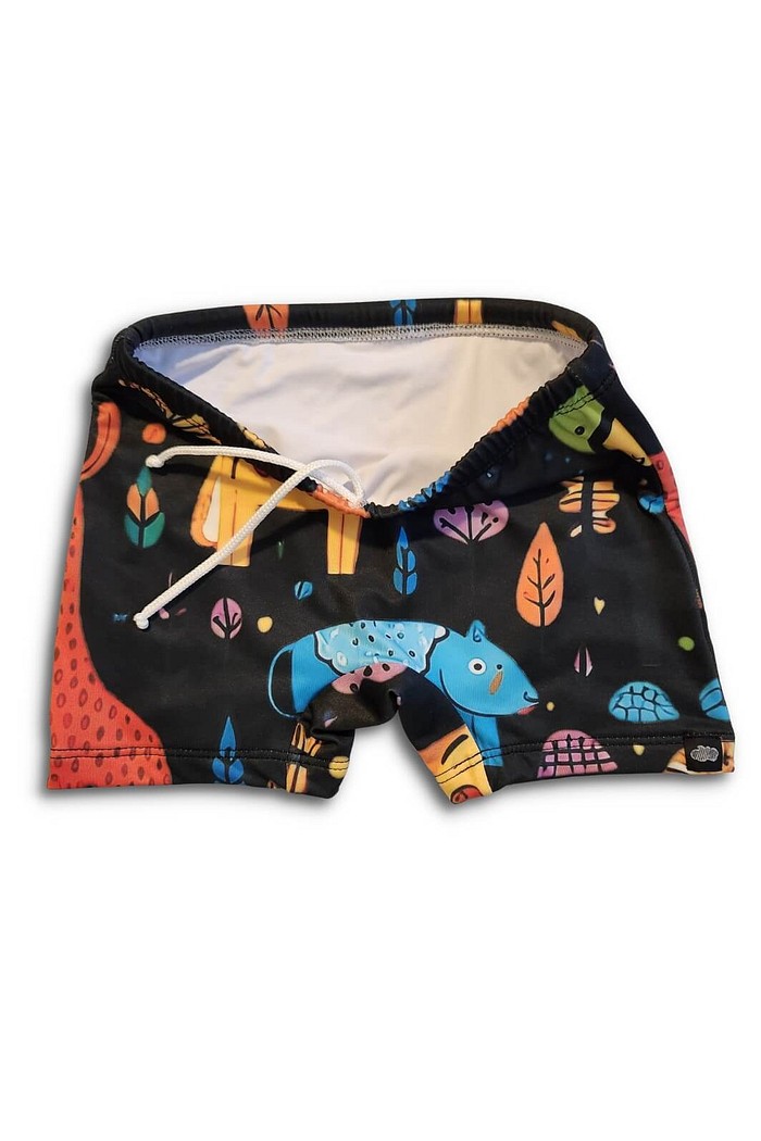 Sunga UV Praia Piscina UV 50+ Menino Confortável Preto Animais