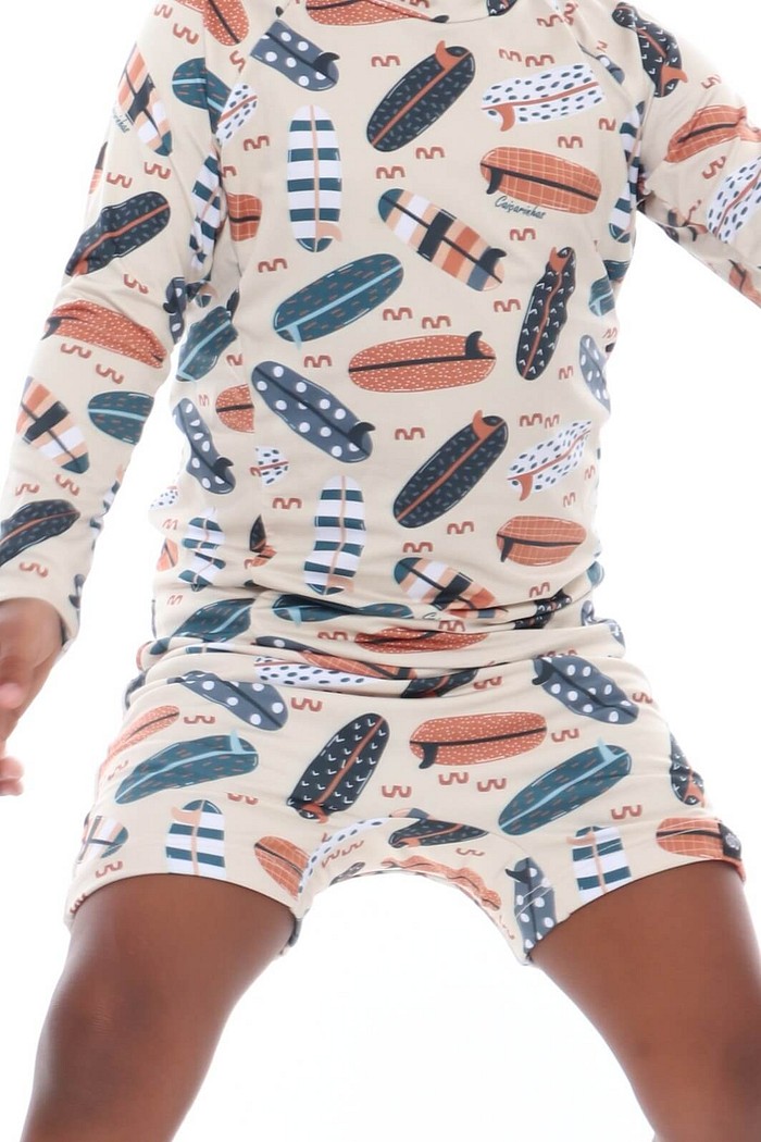 Sunga UV Bege Pranchas Confortável com ajuste de cintura