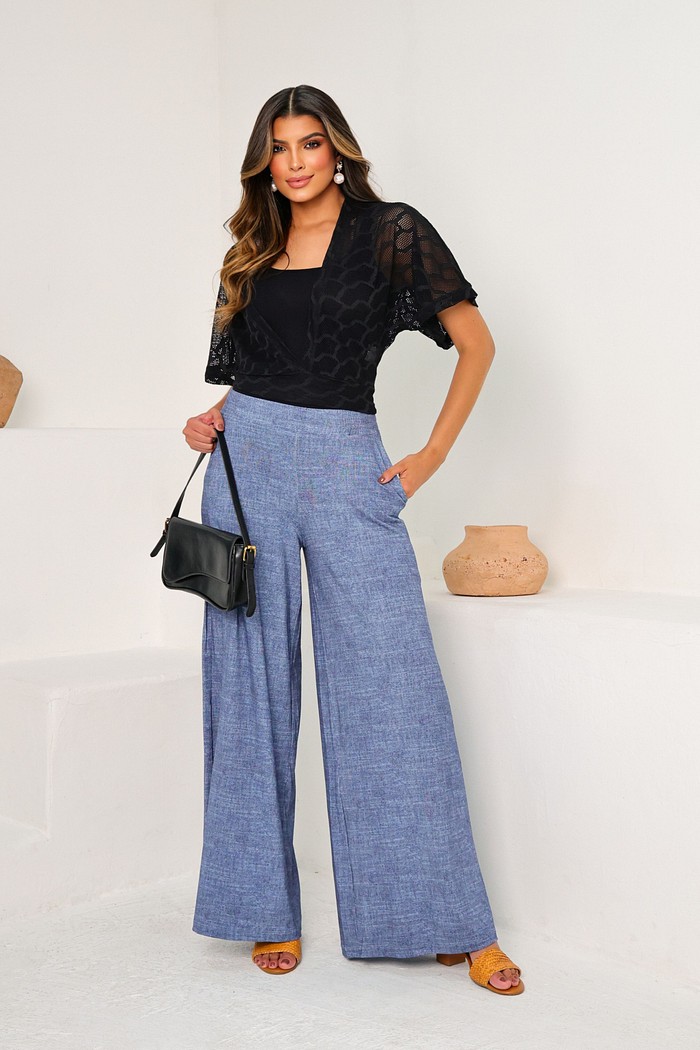 CONJUNTO REGATA E BLUSA SOBREPOSTA - PRETA