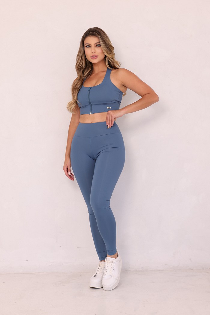 LEGGING FITNESS POLIAMIDA - AZUL PETRÓLEO