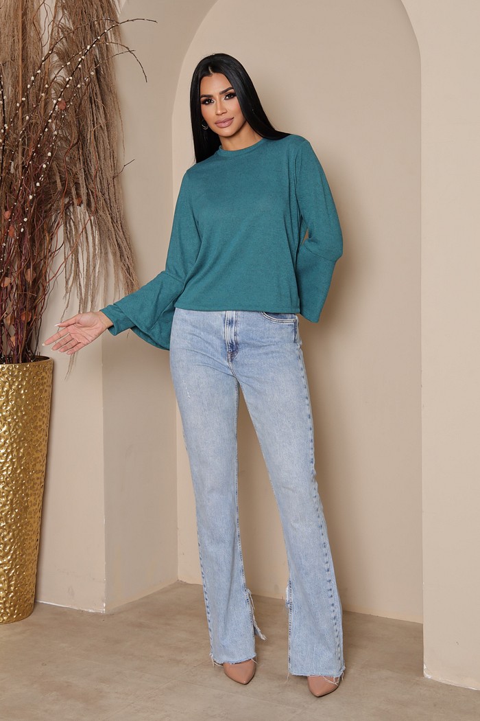 BLUSA MANGA FLARE - VERDE JADE
