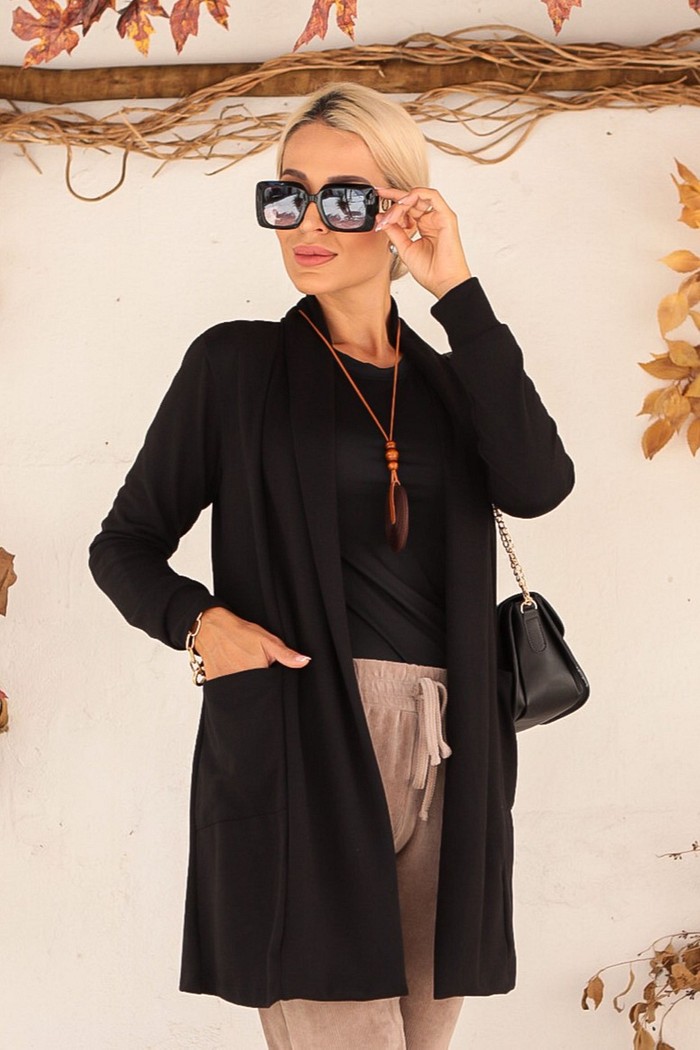 CARDIGAN LÃZINHA LONGO - PRETO