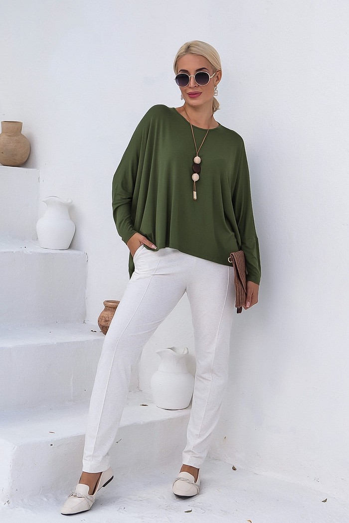 BLUSA MORCEGO MANGA LONGA - VERDE OLIVA
