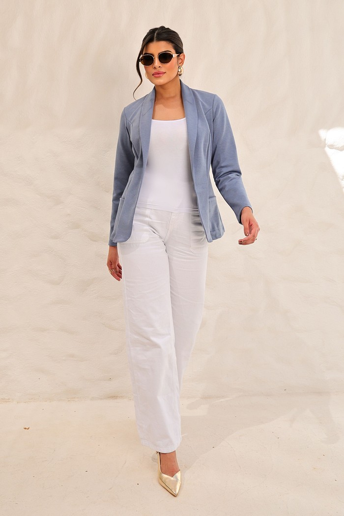 BLAZER MALHA URBAN - AZUL JEANS