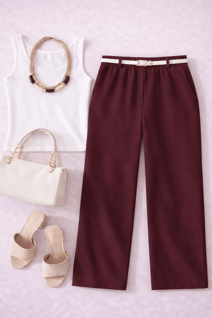 CALÇA VISCOSE COM CINTO - PRETA