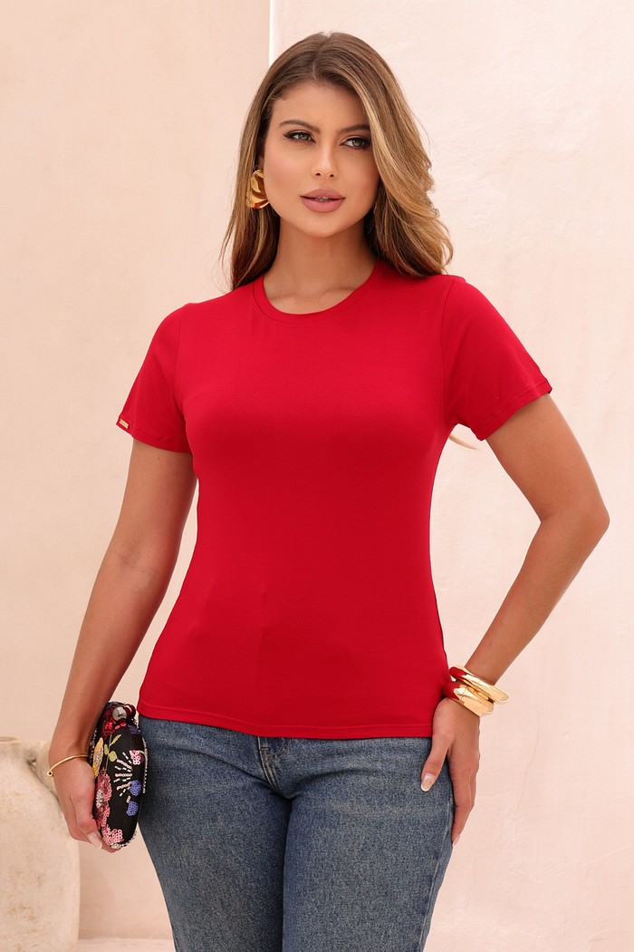 T-SHIRT VISCOLYCRA PREMIUM - VERMELHA