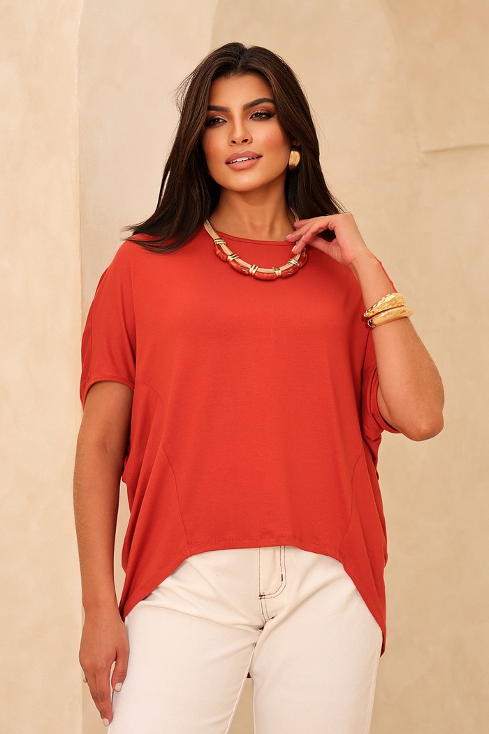 BLUSA RECORTES - TELHA