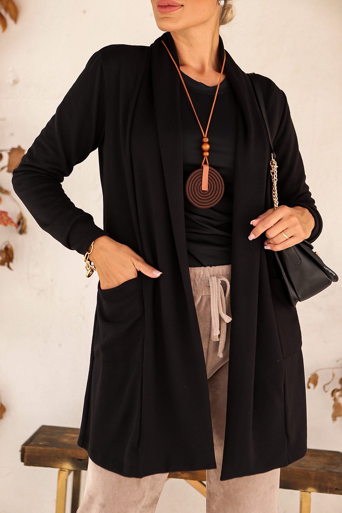 CARDIGAN LÃZINHA LONGO - PRETO