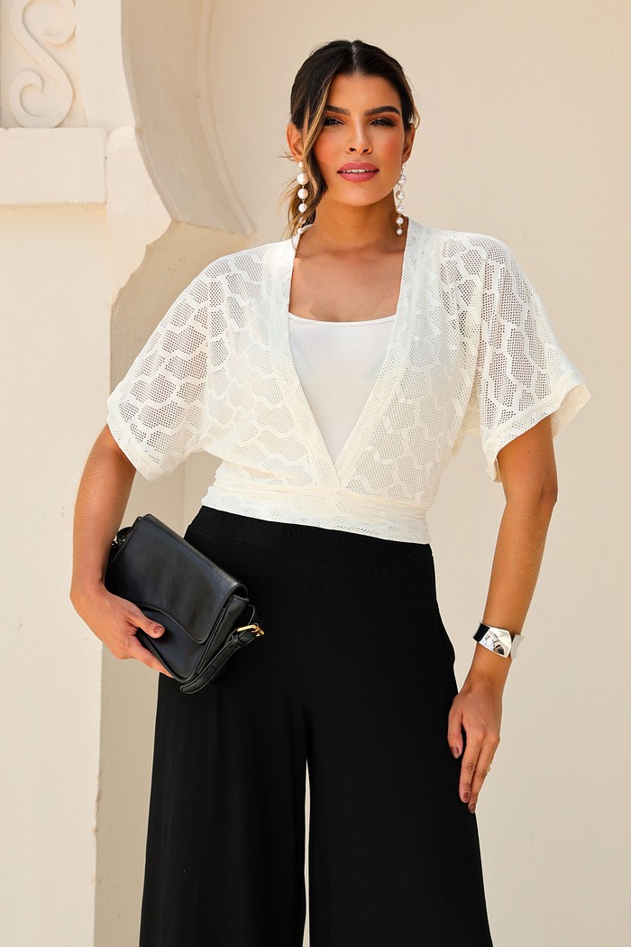 CONJUNTO REGATA E BLUSA SOBREPOSTA - OFF