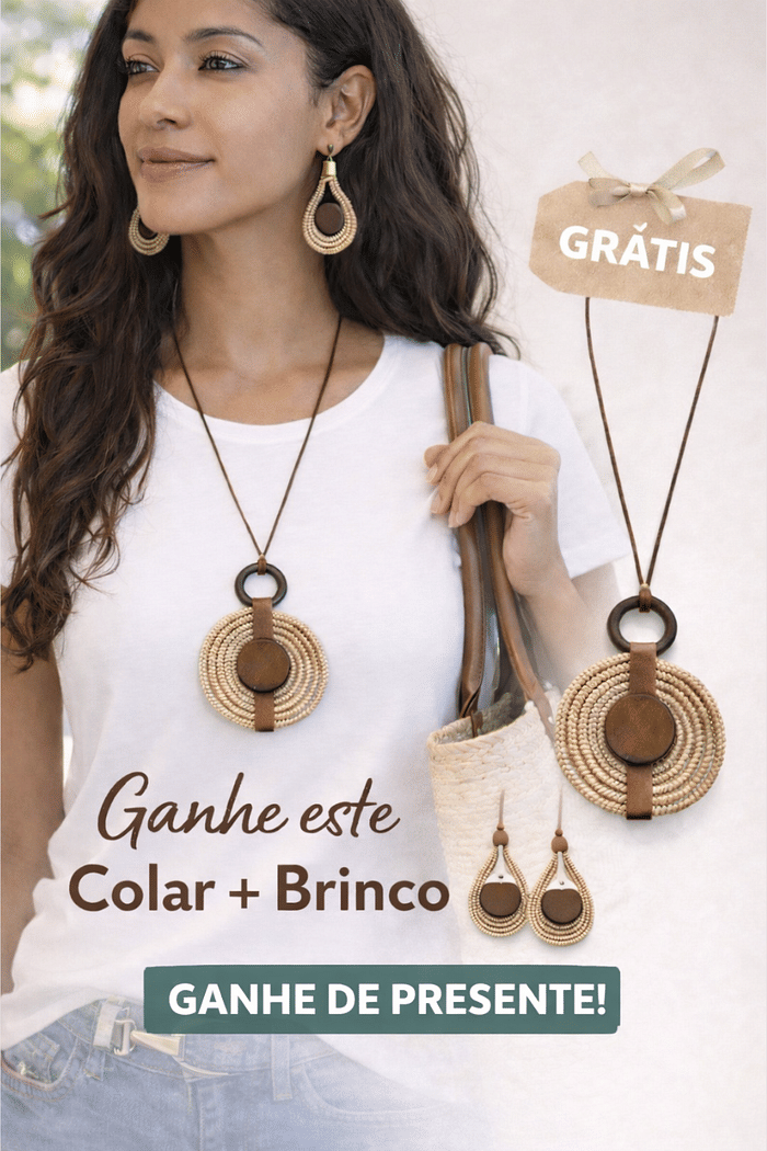 🎁 Você ganhou um conjunto de Brinco e Colar
