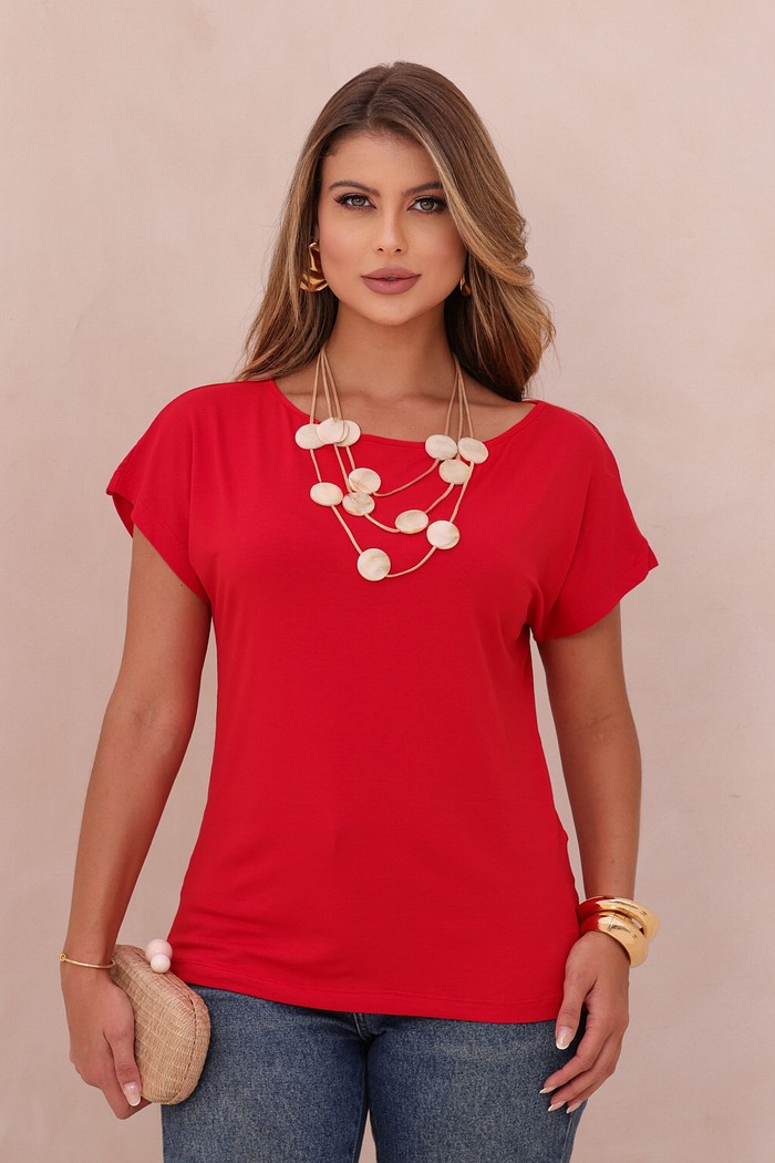 BLUSA OMBRO A OMBRO - VERMELHA