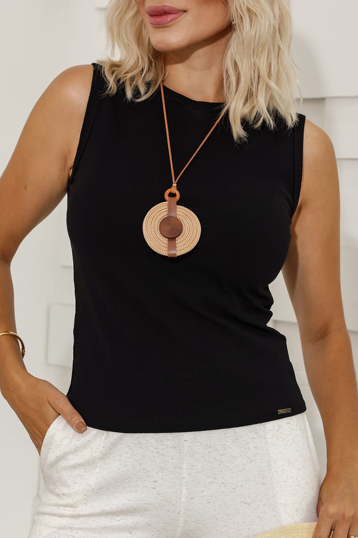 REGATA CANELADA - PRETA