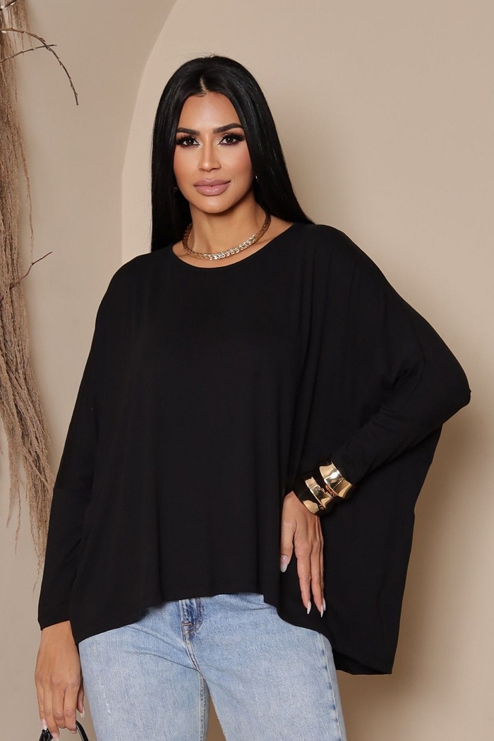 BLUSA MORCEGO MANGA LONGA - PRETA