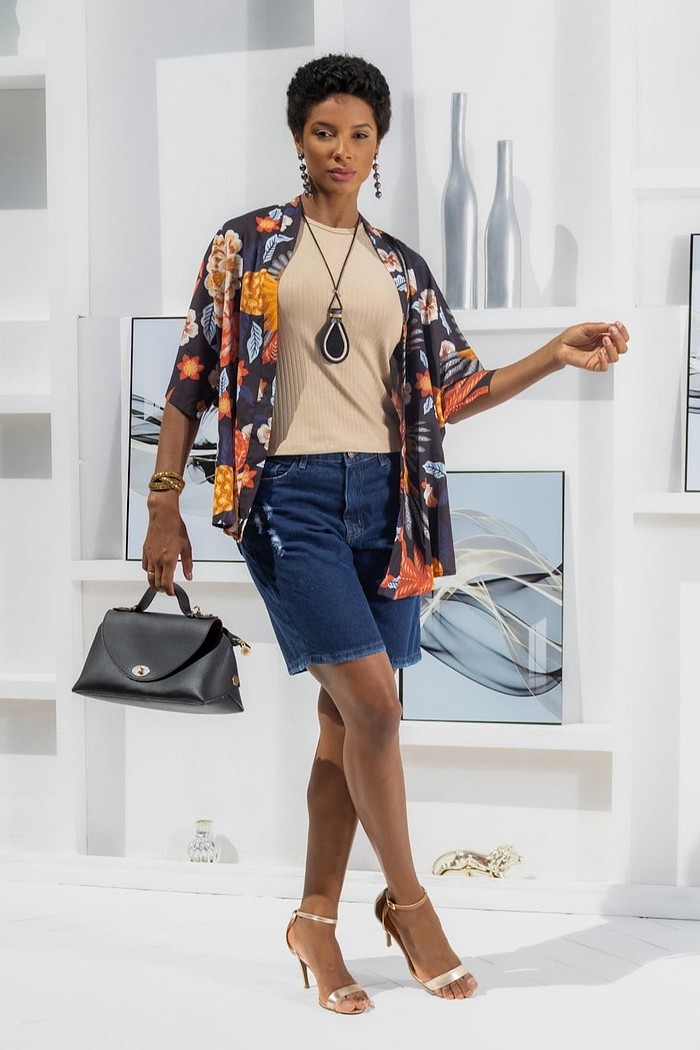 KIMONO - ESTAMPA PRETA