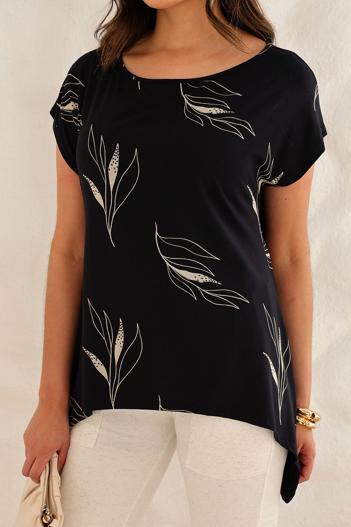 BLUSA PONTAS - ESTAMPA PRETA