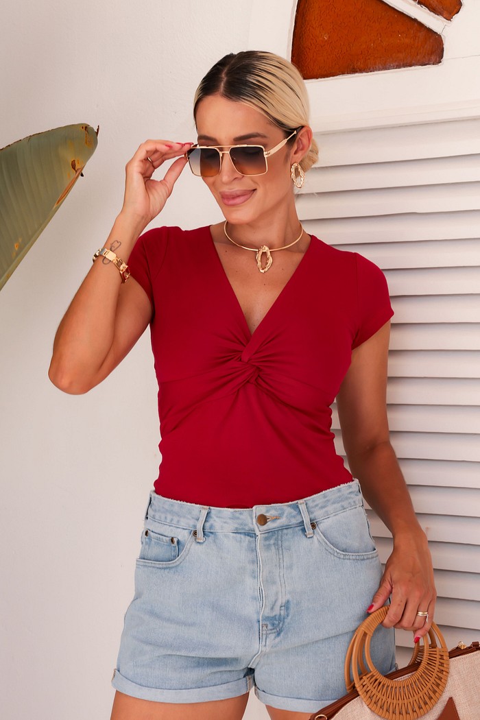 BLUSA BUSTO NÓ - VERMELHA