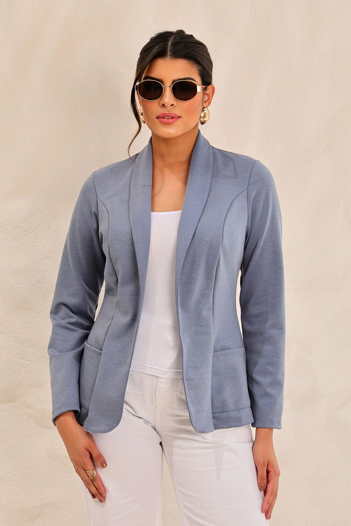 BLAZER MALHA URBAN - AZUL JEANS