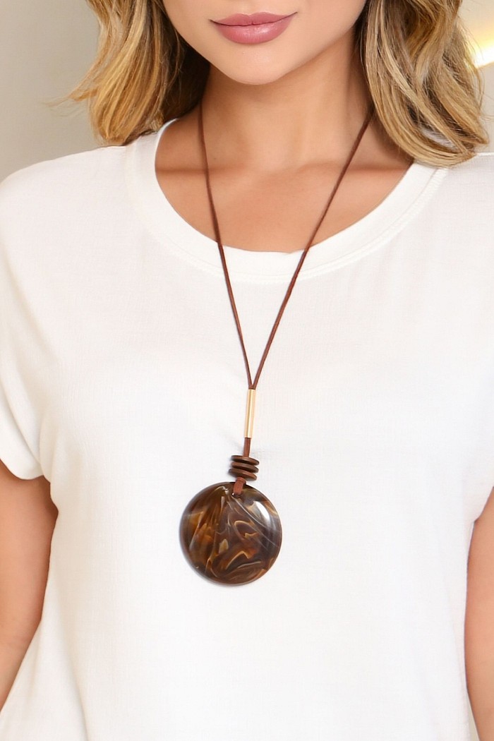 COLAR PEDRA - MARROM