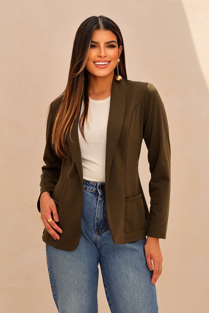 BLAZER MALHA ROMA - VERDE MILITAR