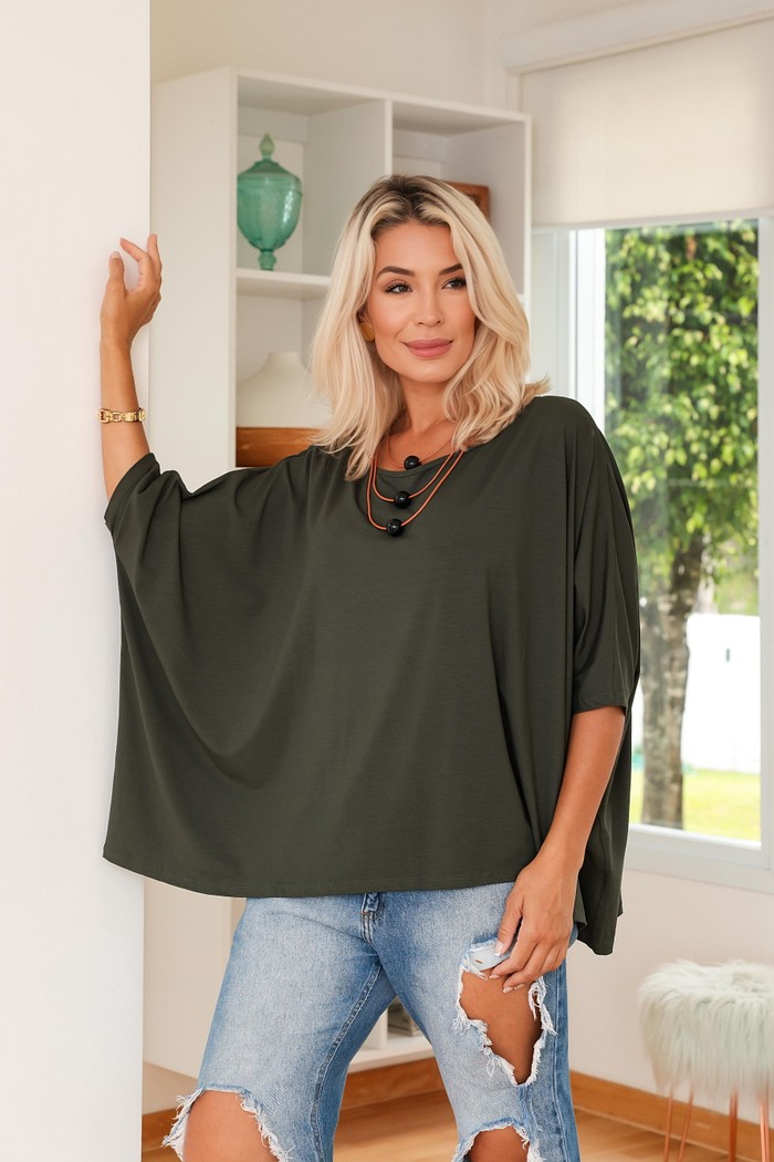 BLUSA MORCEGO - VERDE MILITAR