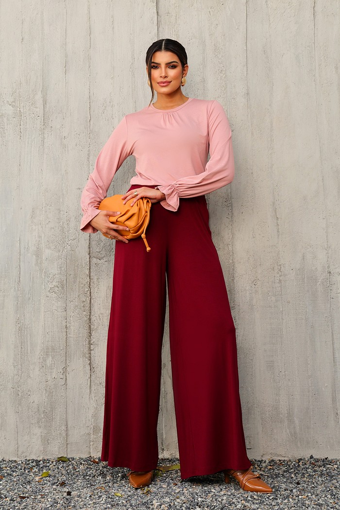 CALÇA PANTALONA - BORDÔ