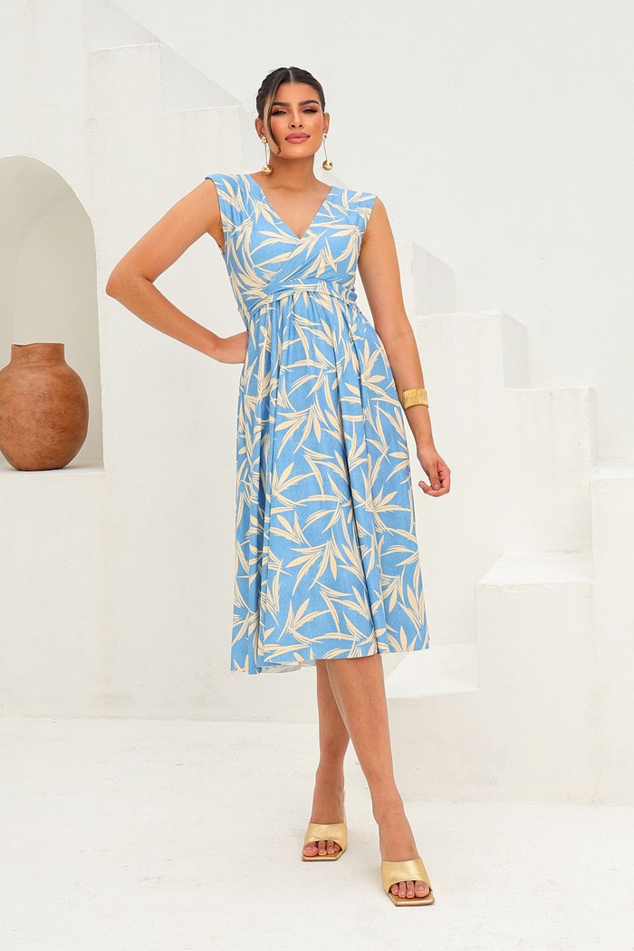 VESTIDO MIDI - ESTAMPA AZUL