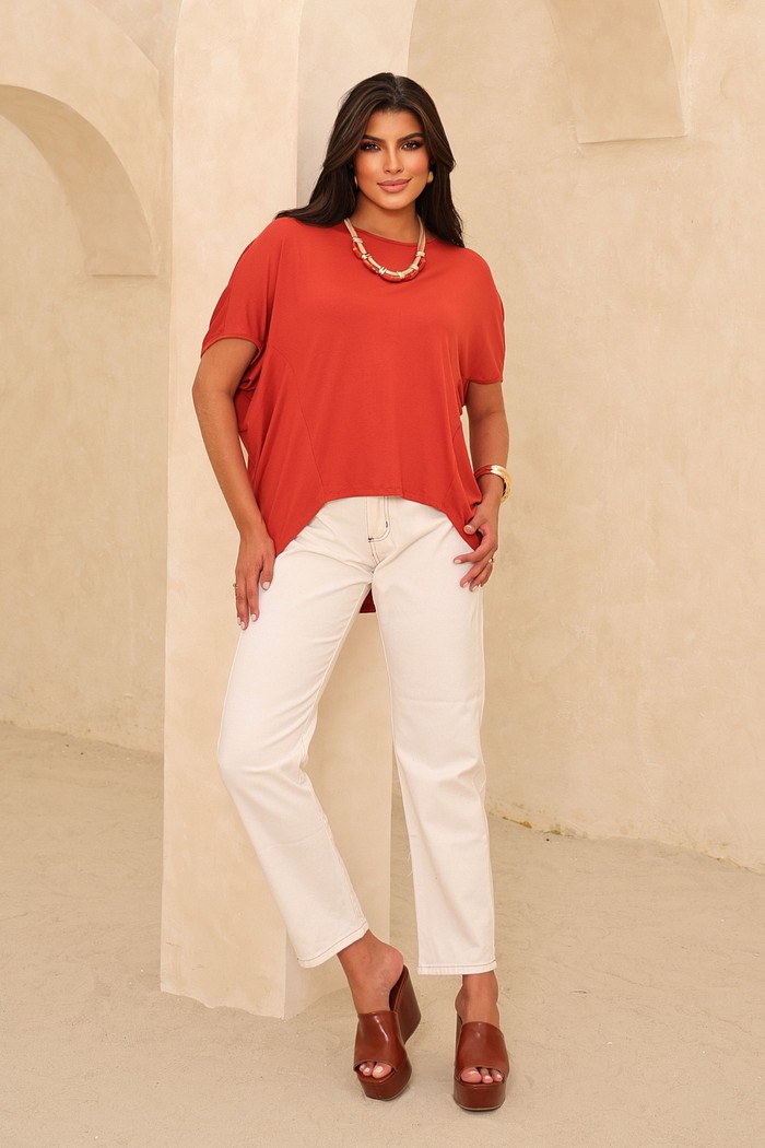 BLUSA RECORTES - TELHA