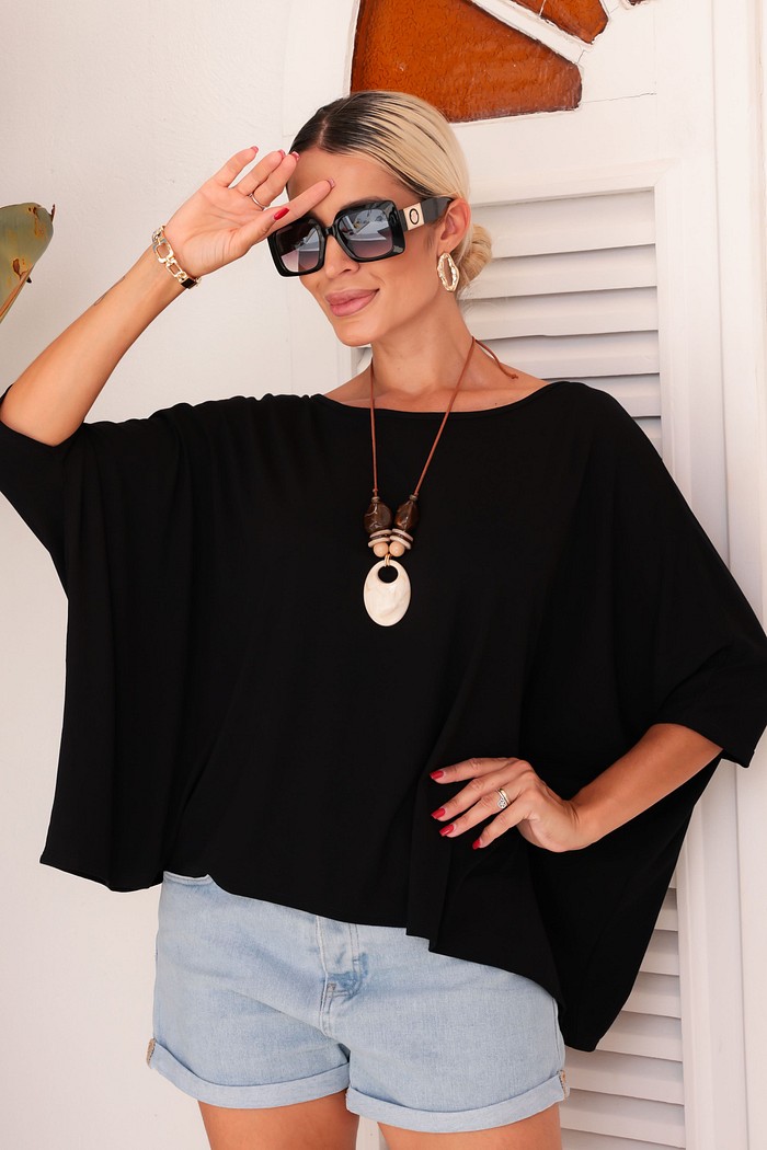 BLUSA MORCEGO - PRETA