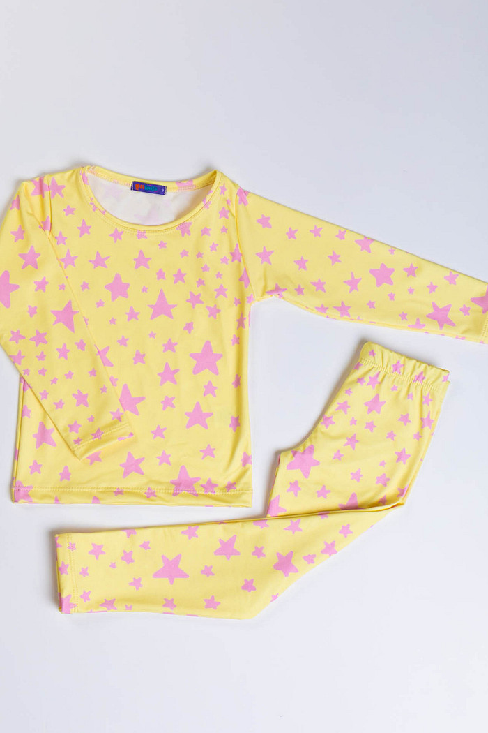 CONJUNTO TÉRMICO AMARELO ESTRELAS