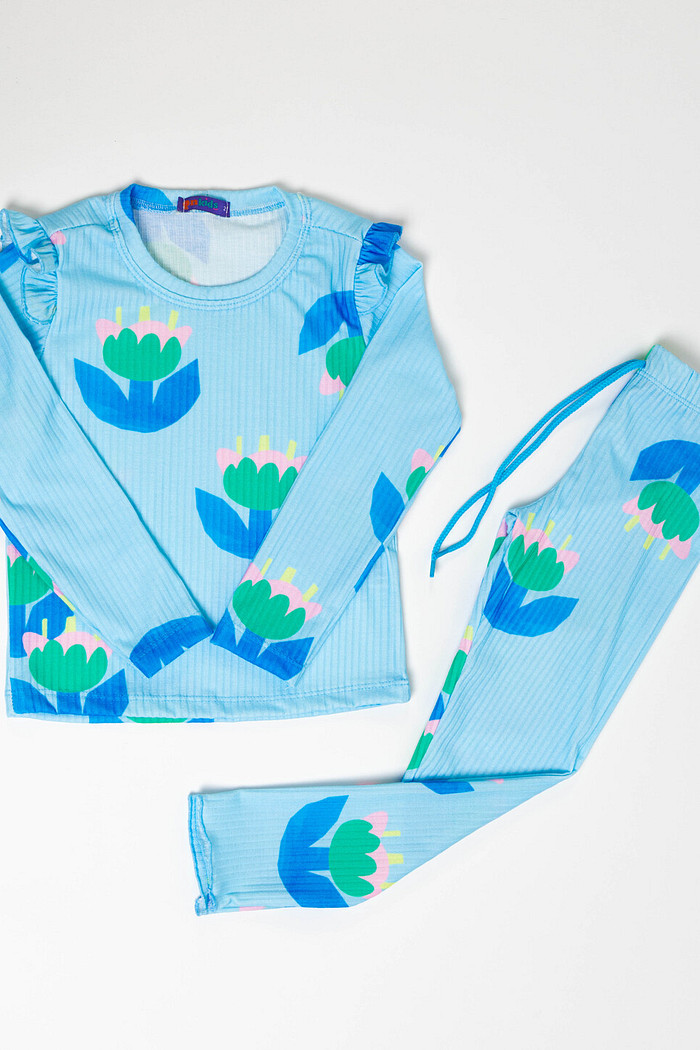 CONJUNTO CALÇA E BLUSA LONGA TULIPAS