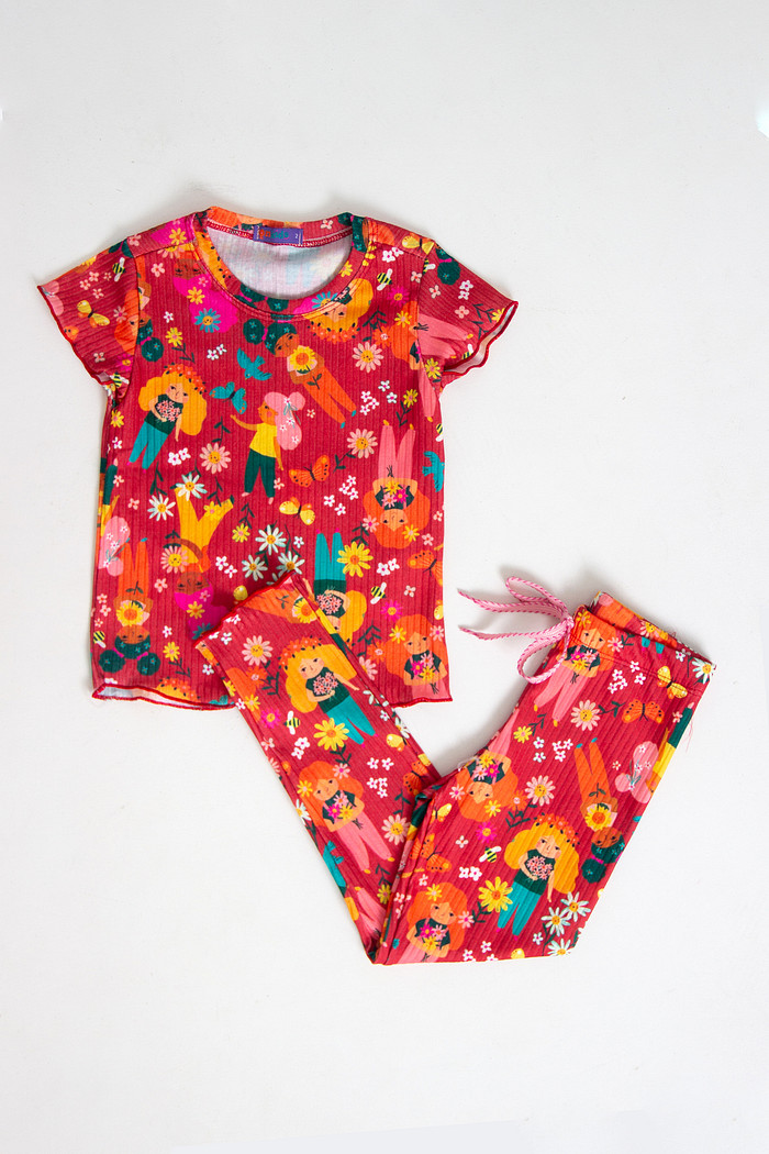 CONJUNTO MENINA BLUSA E CALÇA BONECAS